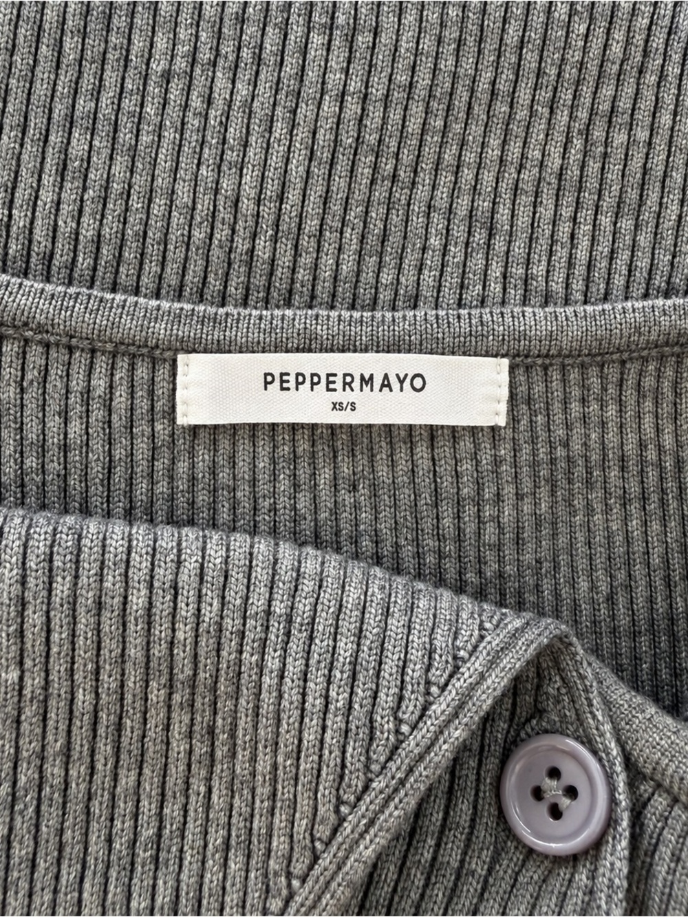 PepperMayo Gray Ribbed Strapless Button-Front Top - Picture 4 of 4